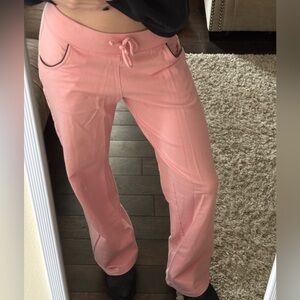 Pink track pants